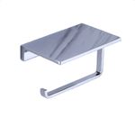 Casa si Gradina - Sanitare - Suporturi si accesorii baie - Accesorii baie - Suport Hartie Igienica Cu Raft Boutique Deluxe, Cupru Cromat Argintiu, Rezistent La Coroziune, Montare Pe Perete, Spatiu Depozitare Articole Baie, Anti-Zgarieturi - Infinity.ro