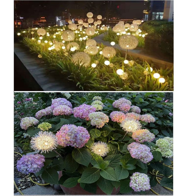 Casa si Gradina - Corpuri si surse de iluminat - Iluminat exterior - Lampi solare - Decoratiune Exterior Lampa cu Senzor Lumina si Miscare, Lumini Cu Incarcare Solara, Model Papadie Din Aluminiu, Eficienta Energetica Ridicata, Argintie, Ideala Gradina, Terasa, Argintie - Infinity.ro