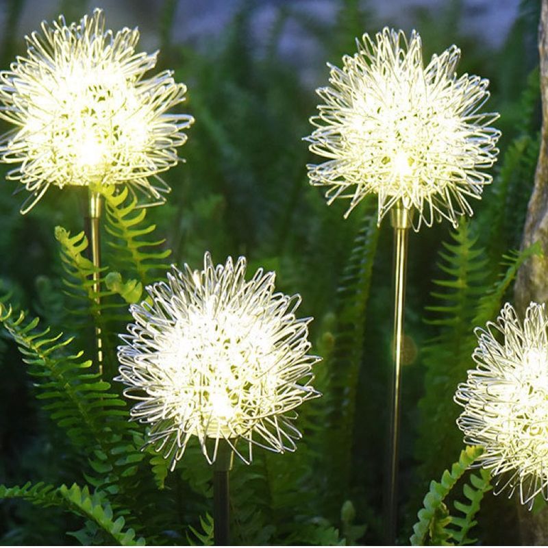 Casa si Gradina - Corpuri si surse de iluminat - Iluminat exterior - Lampi solare - Decoratiune Exterior Lampa cu Senzor Lumina si Miscare, Lumini Cu Incarcare Solara, Model Papadie Din Aluminiu, Eficienta Energetica Ridicata, Argintie, Ideala Gradina, Terasa, Argintie - Infinity.ro