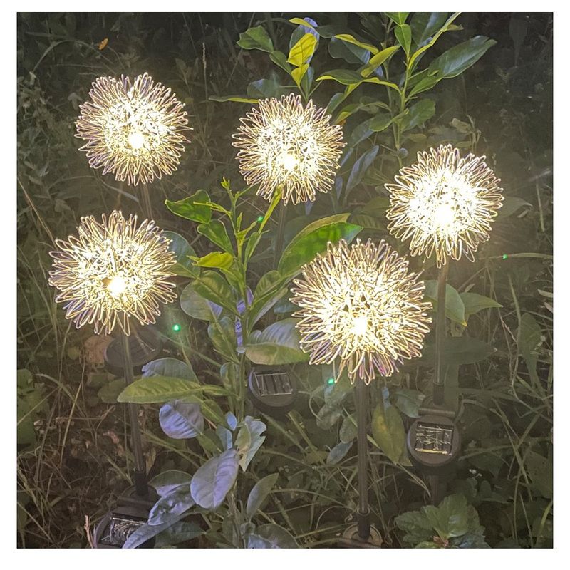 Casa si Gradina - Corpuri si surse de iluminat - Iluminat exterior - Lampi solare - Decoratiune Exterior Lampa cu Senzor Lumina si Miscare, Lumini Cu Incarcare Solara, Model Papadie Din Aluminiu, Eficienta Energetica Ridicata, Argintie, Ideala Gradina, Terasa, Argintie - Infinity.ro