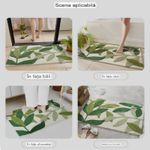 Casa si Gradina - Textile si covoare - Covoare - Covorase baie - Covoras De Baie Pufos Boutique Deluxe, Design Tridimensional Frunze Verzi, Ultra-Absorbant Din Microfibra De Densitate Mare, Culoare Verde, Antiderapant, Ideal Pentru Baie, Usor De Intretinut - Infinity.ro
