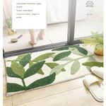 Casa si Gradina - Textile si covoare - Covoare - Covorase baie - Covoras De Baie Pufos Boutique Deluxe, Design Tridimensional Frunze Verzi, Ultra-Absorbant Din Microfibra De Densitate Mare, Culoare Verde, Antiderapant, Ideal Pentru Baie, Usor De Intretinut - Infinity.ro
