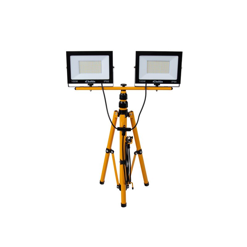 Casa si Gradina - Corpuri si surse de iluminat - Iluminat comercial si industrial - Proiectoare si lampi de lucru - Proiector LED 2 x 100 W cu trepied telescopic pentru constructii, alb neutru, 4500 K, Keltin K02051 - Infinity.ro