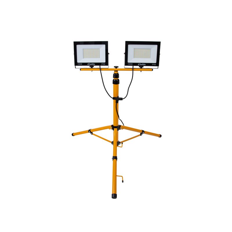 Casa si Gradina - Corpuri si surse de iluminat - Iluminat comercial si industrial - Proiectoare si lampi de lucru - Proiector LED 2 x 100 W cu trepied telescopic pentru constructii, alb neutru, 4500 K, Keltin K02051 - Infinity.ro