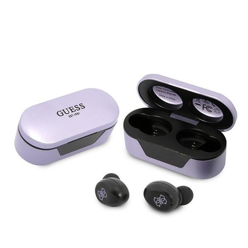 TV, Audio-Video si Foto - Portabile audio - Casti audio - Casti In-ear, Albastrutooth 5.0, TWS, IPX4 - Guess (GUTWST31EU) - Mov - Infinity.ro
