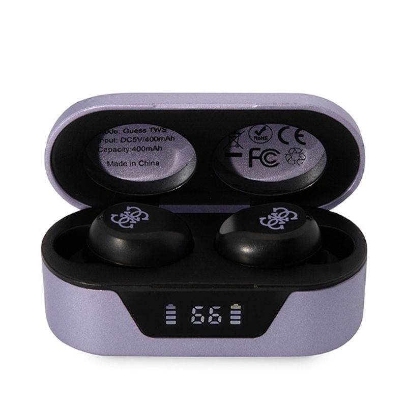 TV, Audio-Video si Foto - Portabile audio - Casti audio - Casti In-ear, Albastrutooth 5.0, TWS, IPX4 - Guess (GUTWST31EU) - Mov - Infinity.ro