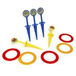 Jucarii, Copii si Bebe - Jucarii si jocuri - Jucarii & jocuri educative - Jocuri si jucarii educative - Joc de aruncare cercuri, cu 5 table, rosu, galben, albastru, Hoop a Loop, Grafix R01-0252 - Infinity.ro