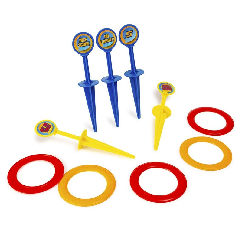 Jucarii, Copii si Bebe - Jucarii si jocuri - Jucarii & jocuri educative - Jocuri si jucarii educative - Joc de aruncare cercuri, cu 5 table, rosu, galben, albastru, Hoop a Loop, Grafix R01-0252 - Infinity.ro