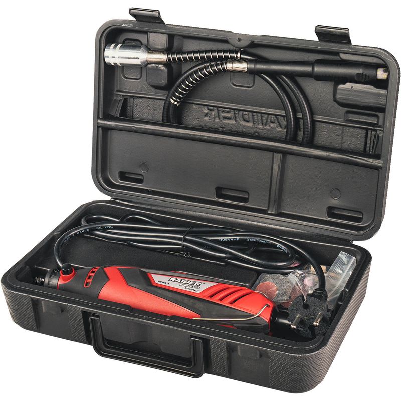 Casa si Gradina - Constructii - Scule electrice si accesorii - Polizoare - Set mini polizor drept cu accesorii RD-MG11, 135 W, viteza variabila, 40 elemente, Raider 044111 - Infinity.ro