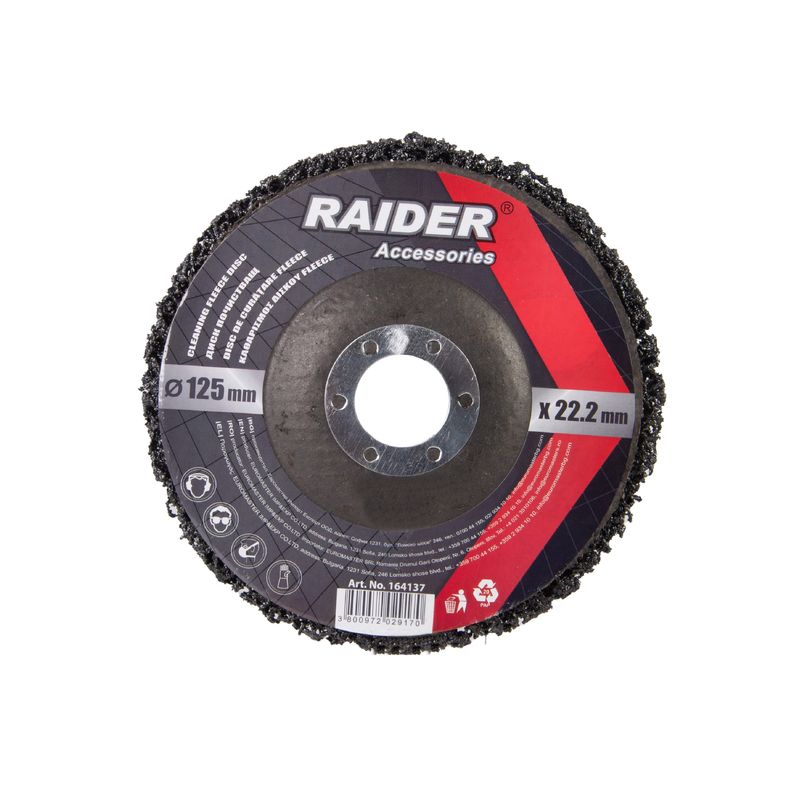 Casa si Gradina - Constructii - Scule electrice si accesorii - Accesorii polizare si slefuire - Disc abraziv pentru curatare rugina, 125 x 22.2 mm, Raider 164137 - Infinity.ro