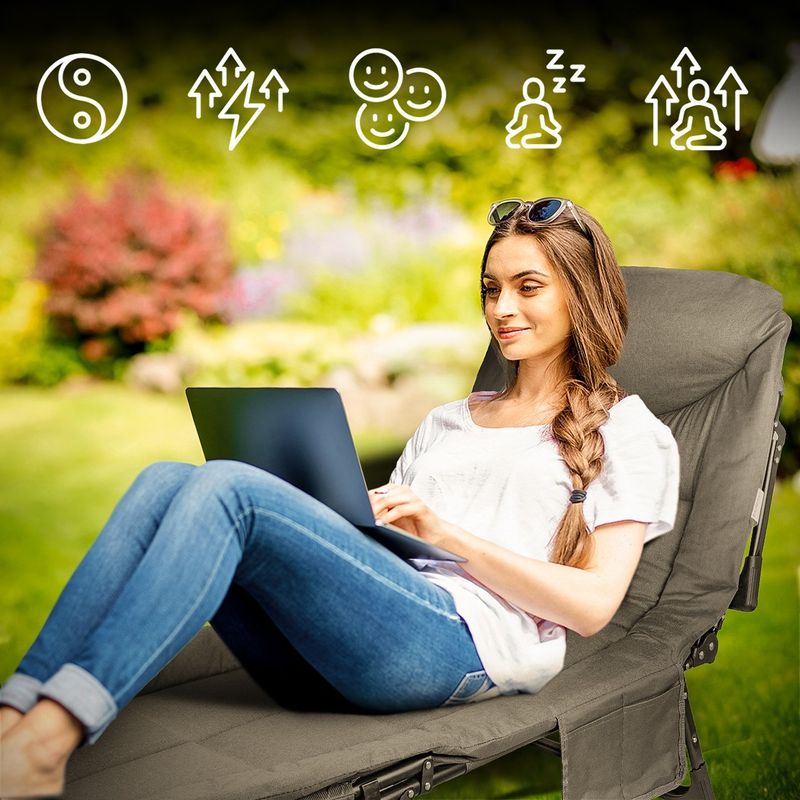 Sport si Outdoor - Camping - Mobilier pentru camping - Scaune camping - Scaun de gradina pliant cu perna Sunwaal, 198 x 30 cm, MalTec 111406 - Infinity.ro