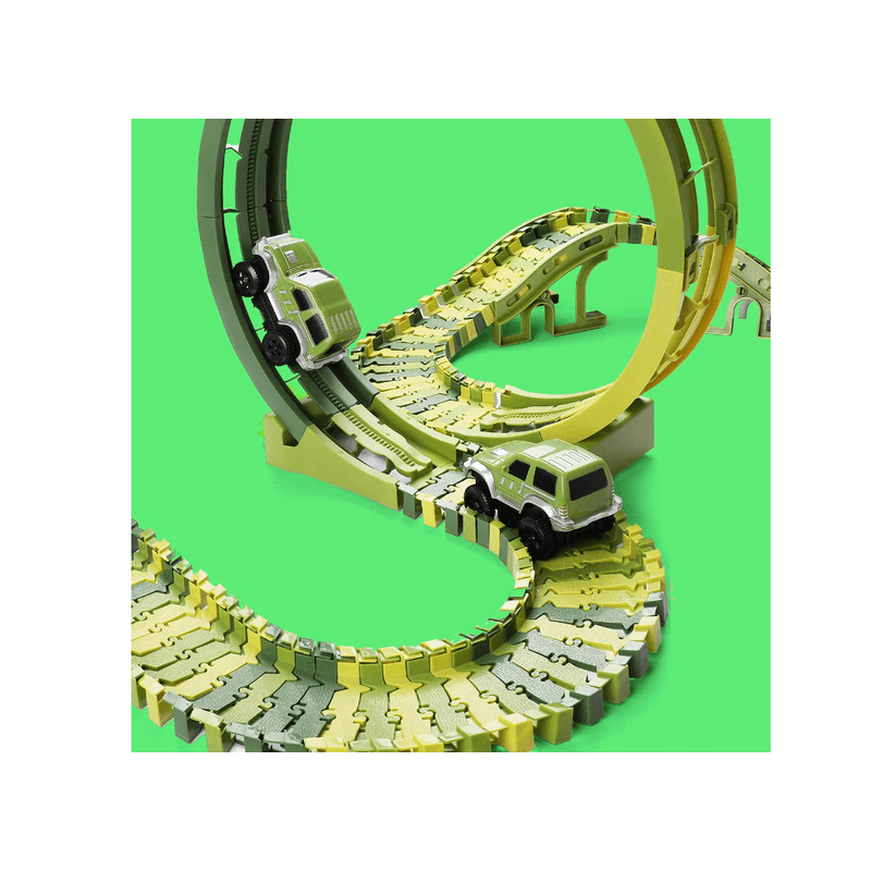 Jucarii, Copii si Bebe - Jucarii si jocuri - Seturi de constructie si cuburi - Seturi de constructie - Set pista Dino Park cu masinuta, 260 piese, MalPlay 110485 - Infinity.ro