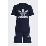 Fashion, accesorii si bijuterii - Copii - Imbracaminte copii - Treninguri si compleuri copii - Set de tricou si pantaloni scurti Adidas IC3034, 104-110 CM 4-5 ani, Albastru - Infinity.ro