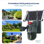 Casa si Gradina - Electrice - Smart Home - Camere de supraveghere - Camera De Supraveghere 2 in 1, 4G Tripla cu SIM, 4K Ultra HD, Exterior/Interior, Alarma,Senzor Miscare, Panou Solar+Card - Infinity.ro