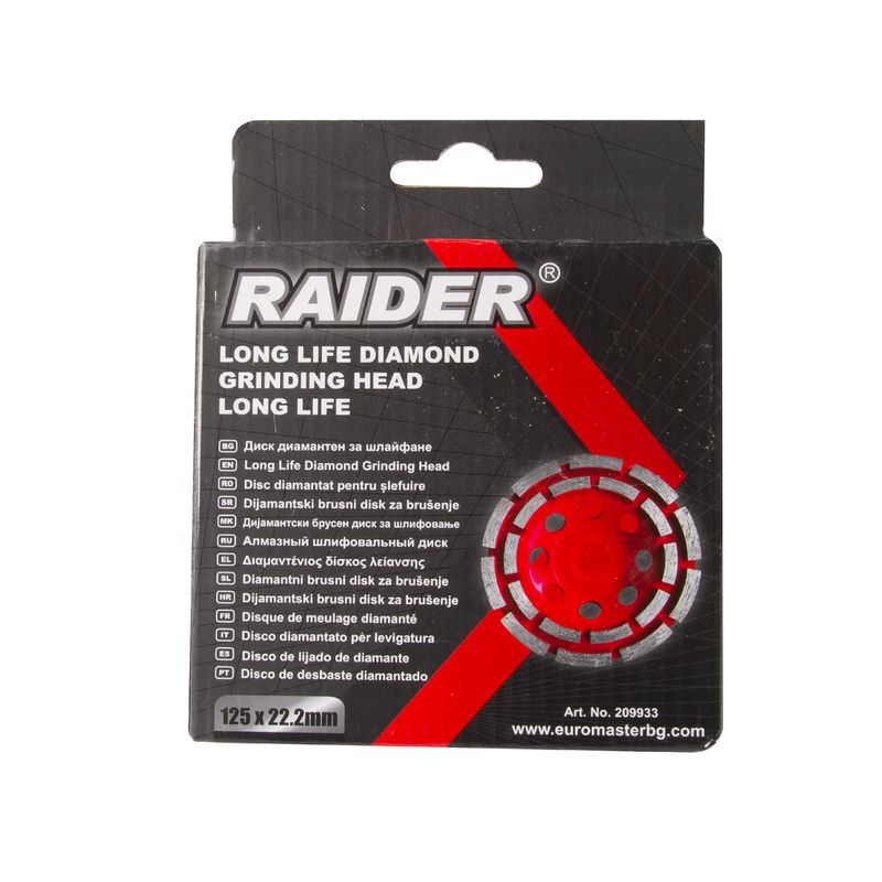 Casa si Gradina - Constructii - Scule electrice si accesorii - Accesorii polizare si slefuire - Disc diamantat pentru slefuit Long Life, 125 x 22.2 mm, Raider 209933 - Infinity.ro