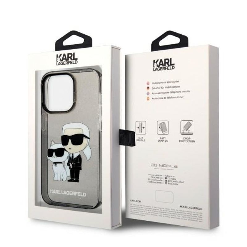 Laptop, Telefoane si Tablete - Telefoane mobile si accesorii - Accesorii Telefoane - Huse telefoane - Husa pentru iPhone 14 Pro Max - Karl Lagerfeld Hardcase Glitter (KLHCP14XHNKCTGK) - Karl&Choupette - Infinity.ro