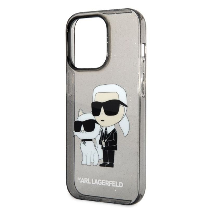 Laptop, Telefoane si Tablete - Telefoane mobile si accesorii - Accesorii Telefoane - Huse telefoane - Husa pentru iPhone 14 Pro Max - Karl Lagerfeld Hardcase Glitter (KLHCP14XHNKCTGK) - Karl&Choupette - Infinity.ro