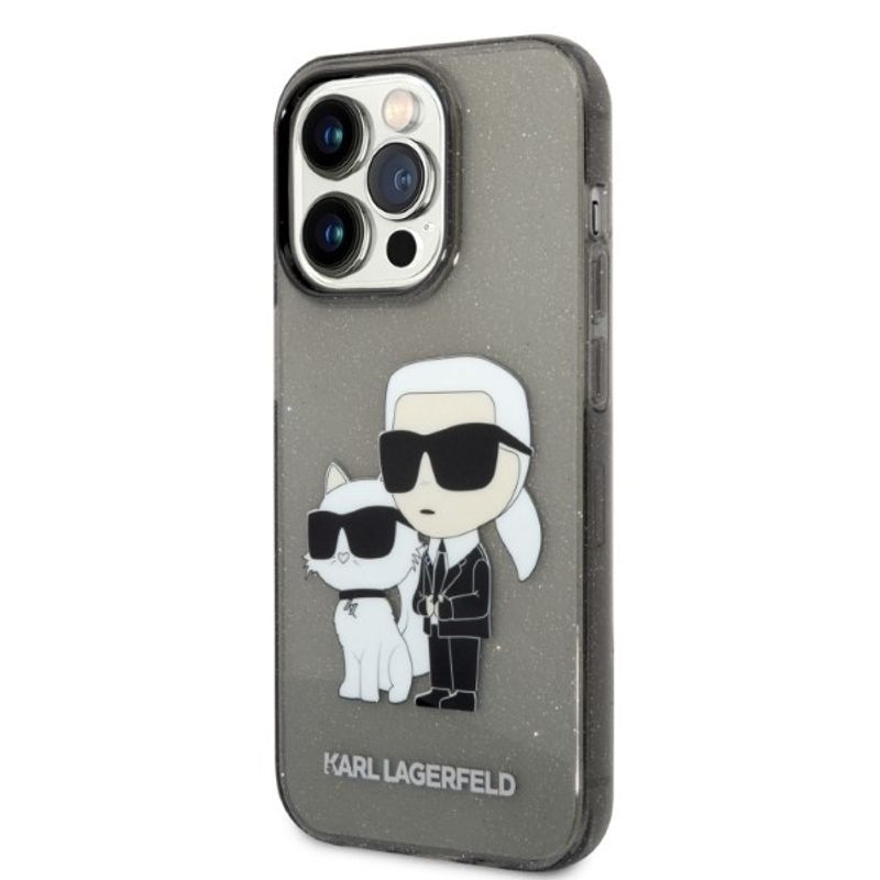 Laptop, Telefoane si Tablete - Telefoane mobile si accesorii - Accesorii Telefoane - Huse telefoane - Husa pentru iPhone 14 Pro Max - Karl Lagerfeld Hardcase Glitter (KLHCP14XHNKCTGK) - Karl&Choupette - Infinity.ro