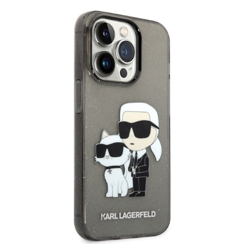 Laptop, Telefoane si Tablete - Telefoane mobile si accesorii - Accesorii Telefoane - Huse telefoane - Husa pentru iPhone 14 Pro Max - Karl Lagerfeld Hardcase Glitter (KLHCP14XHNKCTGK) - Karl&Choupette - Infinity.ro