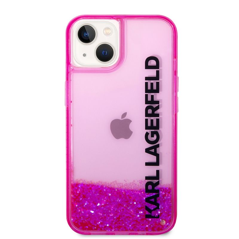Laptop, Telefoane si Tablete - Telefoane mobile si accesorii - Accesorii Telefoane - Huse telefoane - Husa pentru iPhone 14 Plus - Karl Lagerfeld Hardcase Liquid Glitter (KLHCP14MLCKVF) - Roz Elong - Infinity.ro