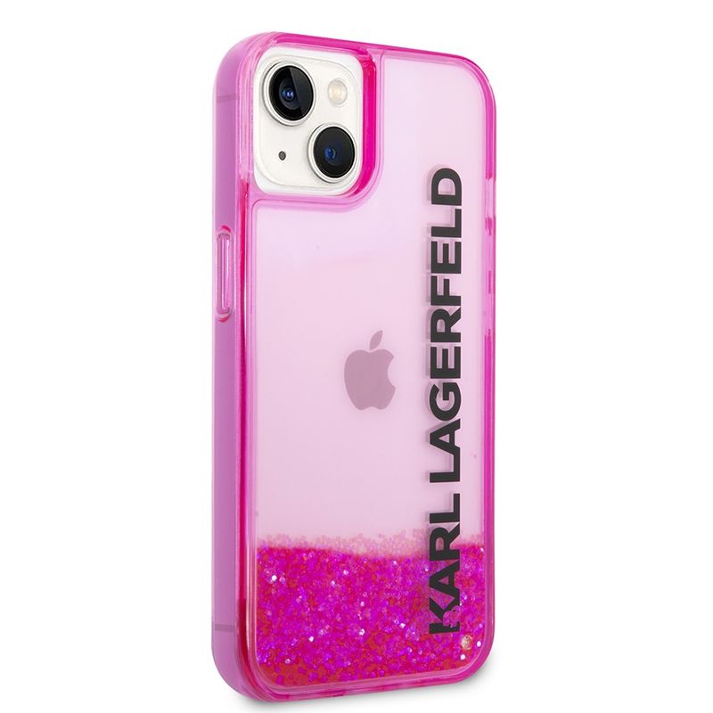 Laptop, Telefoane si Tablete - Telefoane mobile si accesorii - Accesorii Telefoane - Huse telefoane - Husa pentru iPhone 14 Plus - Karl Lagerfeld Hardcase Liquid Glitter (KLHCP14MLCKVF) - Roz Elong - Infinity.ro