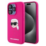 Laptop, Telefoane si Tablete - Telefoane mobile si accesorii - Accesorii Telefoane - Huse telefoane - Husa pentru iPhone 15 Pro - Karl Lagerfeld Silicone MagSafe (KLHMP15LSKHPPLF) - Fucsia Karl`s Head - Infinity.ro