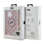 Laptop, Telefoane si Tablete - Telefoane mobile si accesorii - Accesorii Telefoane - Huse telefoane - Husa pentru iPhone 15 - Karl Lagerfeld IML Crossbody MagSafe (KLHMP15SHCKCKLCP) - Roz Mono Karl&Choupette Head - Infinity.ro