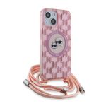Laptop, Telefoane si Tablete - Telefoane mobile si accesorii - Accesorii Telefoane - Huse telefoane - Husa pentru iPhone 15 - Karl Lagerfeld IML Crossbody MagSafe (KLHMP15SHCKCKLCP) - Roz Mono Karl&Choupette Head - Infinity.ro