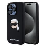 Laptop, Telefoane si Tablete - Telefoane mobile si accesorii - Accesorii Telefoane - Huse telefoane - Husa pentru iPhone 15 Pro - Karl Lagerfeld Silicone MagSafe (KLHMP15LSKHPPLK) - Karl`s Head - Infinity.ro
