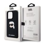 Laptop, Telefoane si Tablete - Telefoane mobile si accesorii - Accesorii Telefoane - Huse telefoane - Husa pentru iPhone 15 Pro - Karl Lagerfeld Silicone MagSafe (KLHMP15LSKHPPLK) - Karl`s Head - Infinity.ro