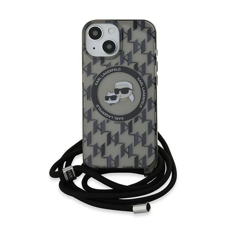 Laptop, Telefoane si Tablete - Telefoane mobile si accesorii - Accesorii Telefoane - Huse telefoane - Husa pentru iPhone 15 - Karl Lagerfeld IML Crossbody MagSafe (KLHMP15SHCKCKLCK) - Monogram Karl&Choupette Head - Infinity.ro