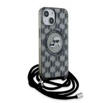 Laptop, Telefoane si Tablete - Telefoane mobile si accesorii - Accesorii Telefoane - Huse telefoane - Husa pentru iPhone 15 - Karl Lagerfeld IML Crossbody MagSafe (KLHMP15SHCKCKLCK) - Monogram Karl&Choupette Head - Infinity.ro