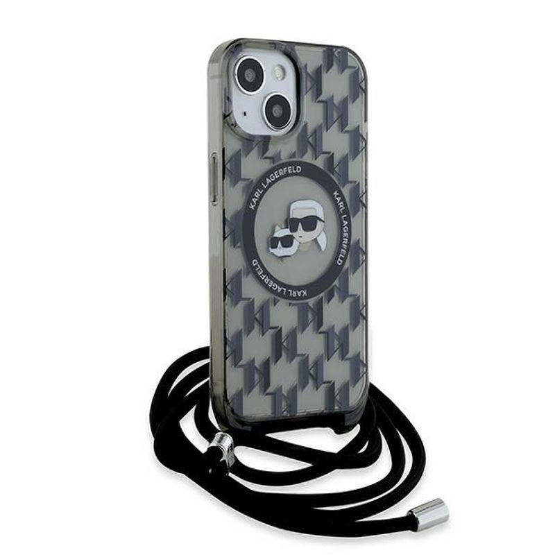 Laptop, Telefoane si Tablete - Telefoane mobile si accesorii - Accesorii Telefoane - Huse telefoane - Husa pentru iPhone 15 - Karl Lagerfeld IML Crossbody MagSafe (KLHMP15SHCKCKLCK) - Monogram Karl&Choupette Head - Infinity.ro