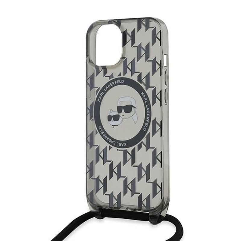 Laptop, Telefoane si Tablete - Telefoane mobile si accesorii - Accesorii Telefoane - Huse telefoane - Husa pentru iPhone 15 - Karl Lagerfeld IML Crossbody MagSafe (KLHMP15SHCKCKLCK) - Monogram Karl&Choupette Head - Infinity.ro