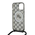 Laptop, Telefoane si Tablete - Telefoane mobile si accesorii - Accesorii Telefoane - Huse telefoane - Husa pentru iPhone 15 - Karl Lagerfeld IML Crossbody MagSafe (KLHMP15SHCKCKLCK) - Monogram Karl&Choupette Head - Infinity.ro