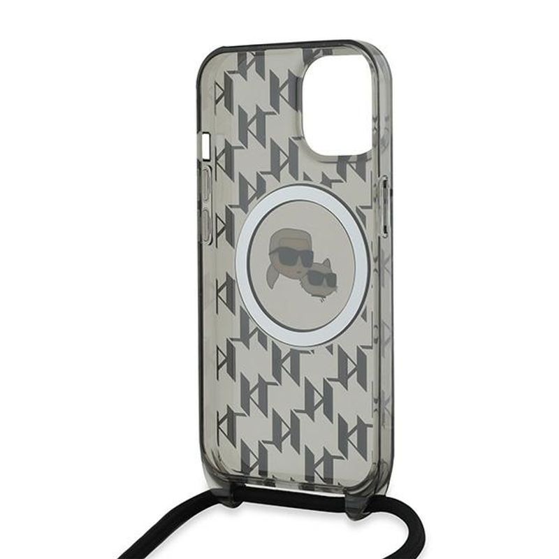 Laptop, Telefoane si Tablete - Telefoane mobile si accesorii - Accesorii Telefoane - Huse telefoane - Husa pentru iPhone 15 - Karl Lagerfeld IML Crossbody MagSafe (KLHMP15SHCKCKLCK) - Monogram Karl&Choupette Head - Infinity.ro