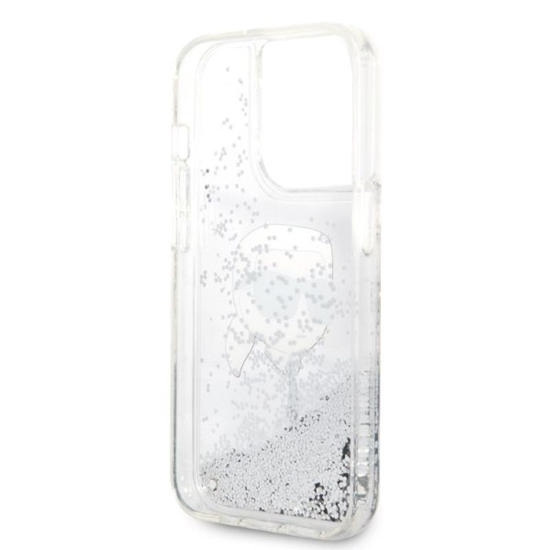 Laptop, Telefoane si Tablete - Telefoane mobile si accesorii - Accesorii Telefoane - Huse telefoane - Husa pentru iPhone 14 Pro Max - Karl Lagerfeld Hardcase Glitter (KLHCP14XLNKHCH) - Argintiu Karl Head - Infinity.ro