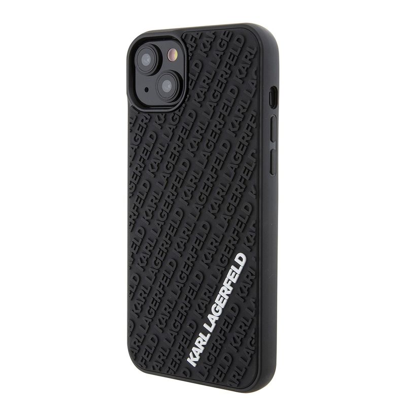Laptop, Telefoane si Tablete - Telefoane mobile si accesorii - Accesorii Telefoane - Huse telefoane - Husa pentru iPhone 15 Plus - Karl Lagerfeld 3D Design (KLHCP15M3DMKRLK) - Rubber Multi Logo - Infinity.ro