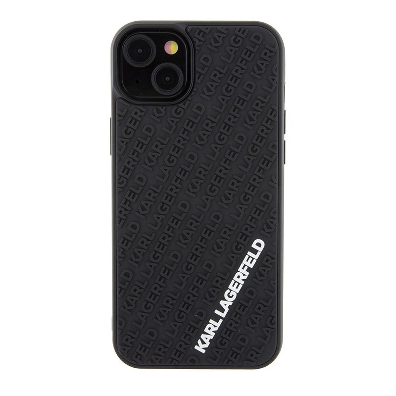Laptop, Telefoane si Tablete - Telefoane mobile si accesorii - Accesorii Telefoane - Huse telefoane - Husa pentru iPhone 15 Plus - Karl Lagerfeld 3D Design (KLHCP15M3DMKRLK) - Rubber Multi Logo - Infinity.ro