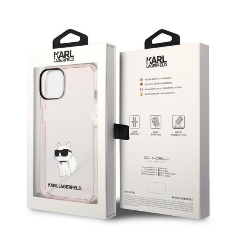 Laptop, Telefoane si Tablete - Telefoane mobile si accesorii - Accesorii Telefoane - Huse telefoane - Husa iPhone 14 Plus - Karl Lagerfeld Hardcase (KLHCP14MHNCHTCP) - Roz Choupette - Infinity.ro