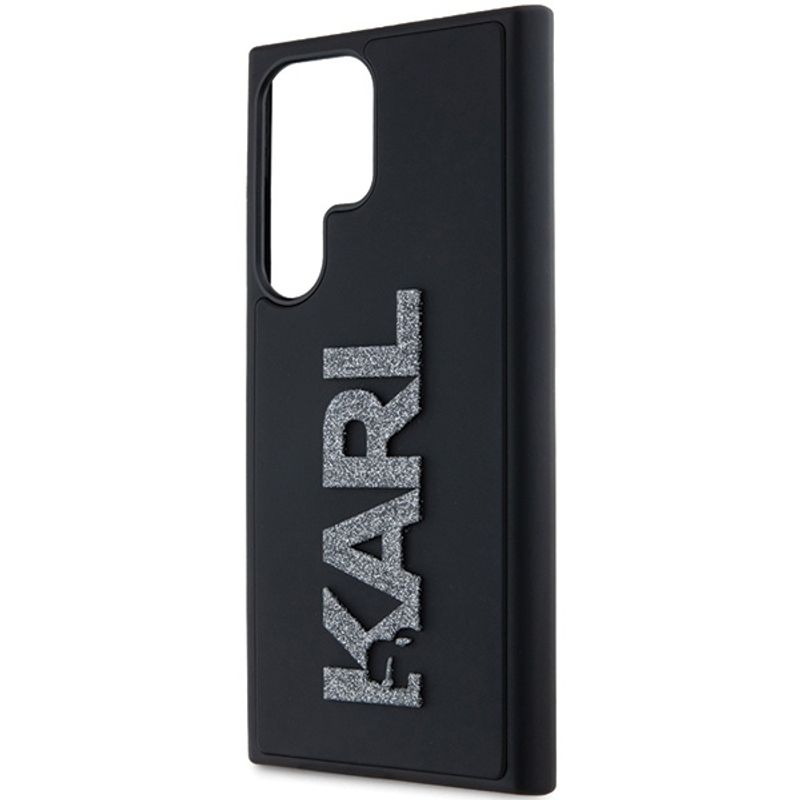 Laptop, Telefoane si Tablete - Telefoane mobile si accesorii - Accesorii Telefoane - Huse telefoane - Husa pentru Samsung Galaxy S24 Ultra - Karl Lagerfeld 3D Design (KLHCS24L3DMBKCK) - Rubber Glitter Logo - Infinity.ro