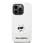 Laptop, Telefoane si Tablete - Telefoane mobile si accesorii - Accesorii Telefoane - Huse telefoane - Husa pentru iPhone 14 Pro - Karl Lagerfeld Silicone MagSafe (KLHMP14LSNCHBCH) - Alb Choupette - Infinity.ro