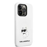 Laptop, Telefoane si Tablete - Telefoane mobile si accesorii - Accesorii Telefoane - Huse telefoane - Husa pentru iPhone 14 Pro - Karl Lagerfeld Silicone MagSafe (KLHMP14LSNCHBCH) - Alb Choupette - Infinity.ro