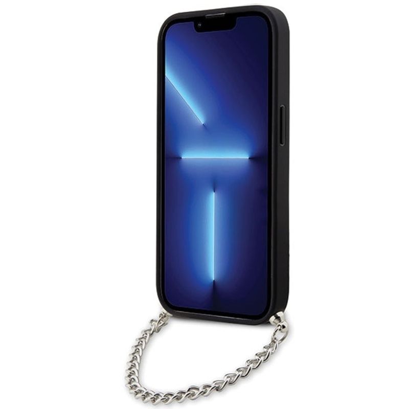 Laptop, Telefoane si Tablete - Telefoane mobile si accesorii - Accesorii Telefoane - Huse telefoane - Husa pentru iPhone 14 Pro Max - Karl Lagerfeld Saffiano Monogram Chain (KLHCP14XSACKLHPG) - Argintiu - Infinity.ro