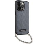 Laptop, Telefoane si Tablete - Telefoane mobile si accesorii - Accesorii Telefoane - Huse telefoane - Husa pentru iPhone 14 Pro Max - Karl Lagerfeld Saffiano Monogram Chain (KLHCP14XSACKLHPG) - Argintiu - Infinity.ro