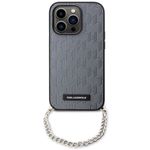 Laptop, Telefoane si Tablete - Telefoane mobile si accesorii - Accesorii Telefoane - Huse telefoane - Husa pentru iPhone 14 Pro Max - Karl Lagerfeld Saffiano Monogram Chain (KLHCP14XSACKLHPG) - Argintiu - Infinity.ro