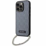 Laptop, Telefoane si Tablete - Telefoane mobile si accesorii - Accesorii Telefoane - Huse telefoane - Husa pentru iPhone 14 Pro Max - Karl Lagerfeld Saffiano Monogram Chain (KLHCP14XSACKLHPG) - Argintiu - Infinity.ro