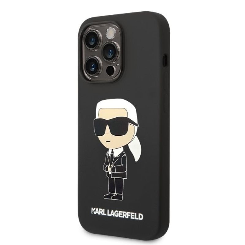 Laptop, Telefoane si Tablete - Telefoane mobile si accesorii - Accesorii Telefoane - Huse telefoane - Husa pentru iPhone 14 Pro - Karl Lagerfeld Silicone MagSafe (KLHMP14LSNIKBCK) - Roz - Infinity.ro