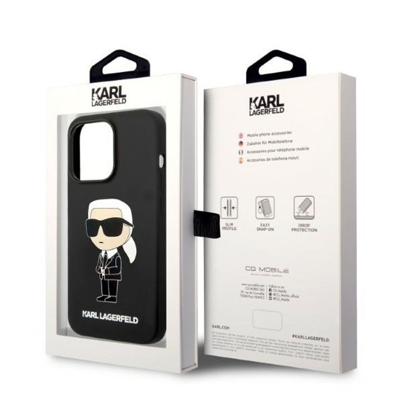 Laptop, Telefoane si Tablete - Telefoane mobile si accesorii - Accesorii Telefoane - Huse telefoane - Husa pentru iPhone 14 Pro - Karl Lagerfeld Silicone MagSafe (KLHMP14LSNIKBCK) - Roz - Infinity.ro
