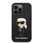 Laptop, Telefoane si Tablete - Telefoane mobile si accesorii - Accesorii Telefoane - Huse telefoane - Husa pentru iPhone 14 Pro - Karl Lagerfeld Silicone MagSafe (KLHMP14LSNIKBCK) - Roz - Infinity.ro